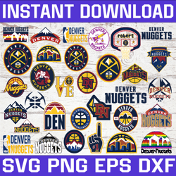 bundle 32 files denver nuggets basketball team svg, denver nuggets svg, nba teams svg, nba svg, png, dxf, eps, instant