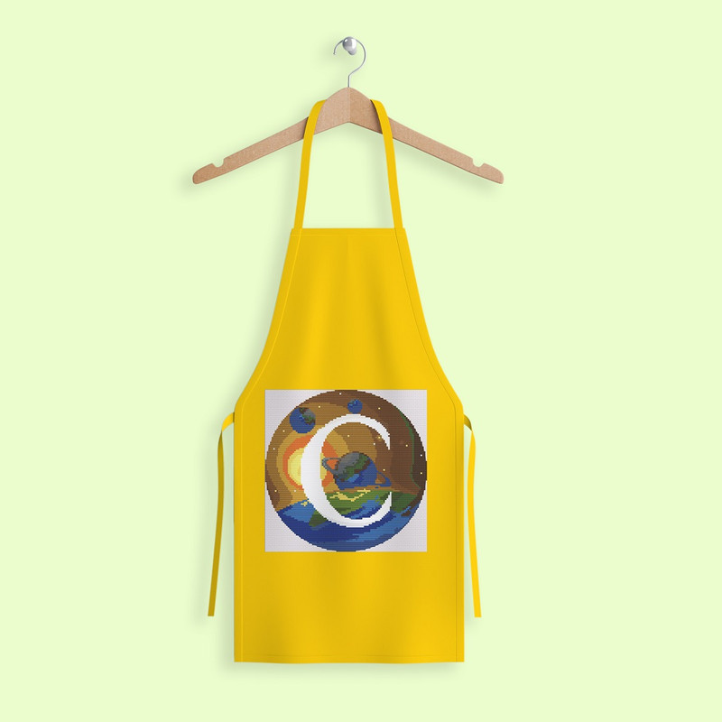 11 Letter C Space galaxy Monogram bright color modern style cross stitch digital pattern for home decor and gift.jpg