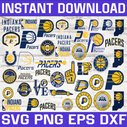bundle 42 files indiana pacers basketball team svg, indiana pacers svg, nba teams svg, nba svg, png, dxf, eps, instant
