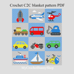 Crochet C2C Vehicle blanket pattern PDF Download
