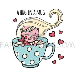 fishing in mug cat cartoon clip art vector illustration set