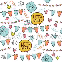 flags comic party cartoon seamless pattern vector illustration