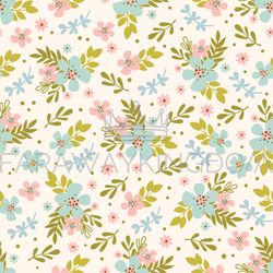 FLORAL BED Hand Drawn Seamless Pattern Vector Illustration