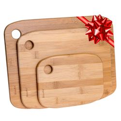 blauke wooden cutting boards for kitchen - bamboo chopping board set of 3