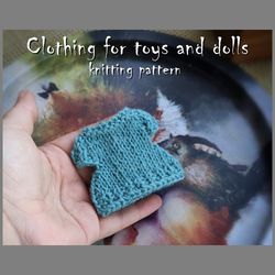 Clothing for toys and dolls, clothes knitting pattern, knitting DIY, knitting tutorial, how to knit