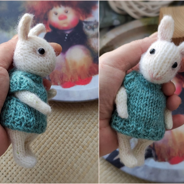 White bunny knitting pattern 7