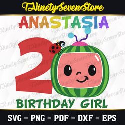 personalized custom design svg, coco-melon birthday girl svg, baby birthday svg, cricut, svg files, file for cricut