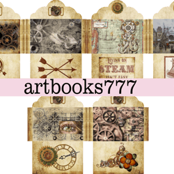 steampunk envelope, scrapbooking, ephemera, JUNK JOURNAL, digital paper