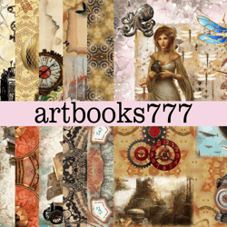 steampunk-4, scrapbooking, ephemera, junk journal, digital paper