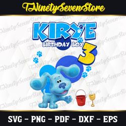personalized name and age with blue's clues svg, birthday boy svg, svg file, png, digital download