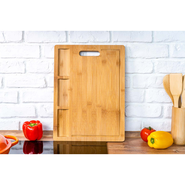 Wooden Cutting Boards for Kitchen – Extra Large Bamboo Cutting Board with Containers – Large Wood Cutting Board - 9.jpg