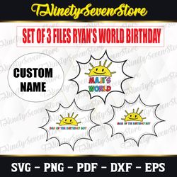 family of birthday boy svg, ryan's world  birthday svg, svg, png, dxf, instant download