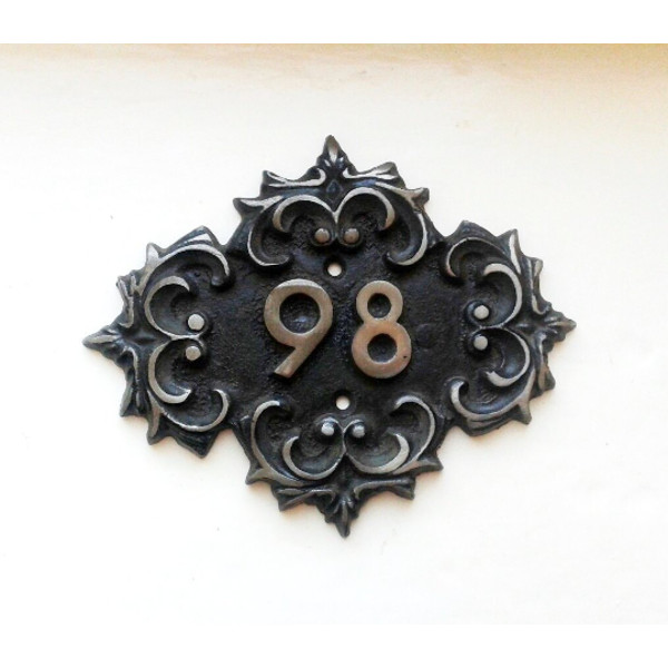 cast iron address number plaque 98