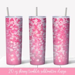 pink hearts tumbler sublimation. valentines tumbler wrap