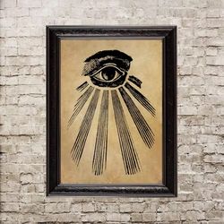 All Seeing Eye or Eye of Providence. Masonic home decor. 232.