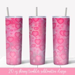 pink hearts tumbler sublimation wrap