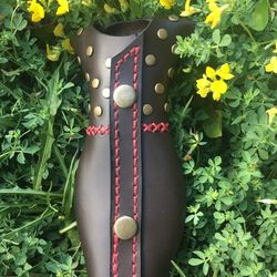 leather pattern leather key case dress