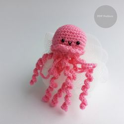 Jellyfish Crochet Pattern PDF in English Amigurumi Jellyfish Pattern Stuffed Toy Amigurumi Miniature