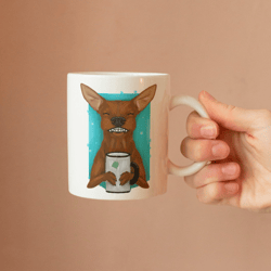 digital download / hand drawn miniature pinscher smile