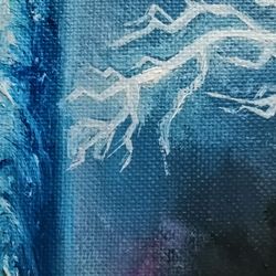 storm painting original art stormy sky on the sea art wall art 8 by 6 inches riche art  ready to ship