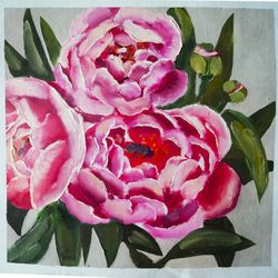 Pink Flower Picture For a Gift Floral Painting Original Art FloralArt Paintings For Home