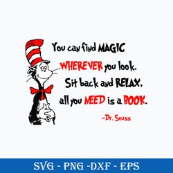 you can find magic wherever you look svg,  dr. seuss svg, dr. seuss quotes svg