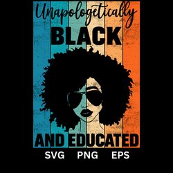 Black And Educated history sublimation EPS | PNG  | SVG digital download available instant download high quality 300 dpi