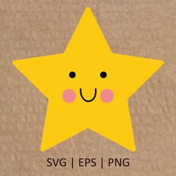 Star SVG | Cute Star PNG | Baby Star SVG | Kids Cute Star SVG | Cute Star SVG| Cricut Svg File Digital Download | 030