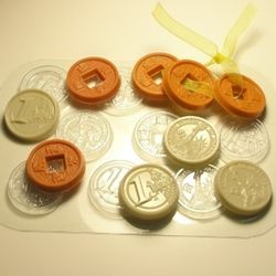 Chinese coins plastic mold, china mold, bath bomb mold, candle mold, coin mold, polymer clay mold, soap making mold, wa