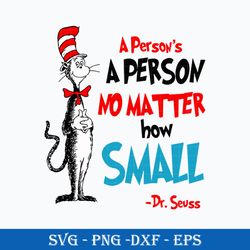 a person's a person, no matter how small svg, dr. seuss svg, dr. sess quotes svg, png dxf eps file