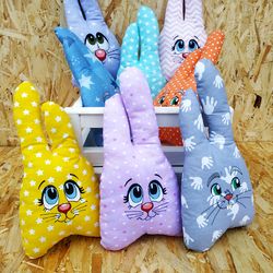 Funny easter bunny, happy easter bunny gift for kids, personalized easter bunny, easter basket ideas, cute easter rabbit