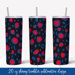 usa patriotic leopard skinny tumbler sublimation design