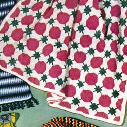Vintage Crochet Pattern PDF, Mardi Gras Afghan Crochet Pattern PDF Instant Download, Crochet Blanket Patterns