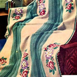 Vintage Crochet Pattern PDF, Vintage Crochet Pattern Victorian Roses Crochet Afghan, Vintage Pattern Worsted Weight Yarn
