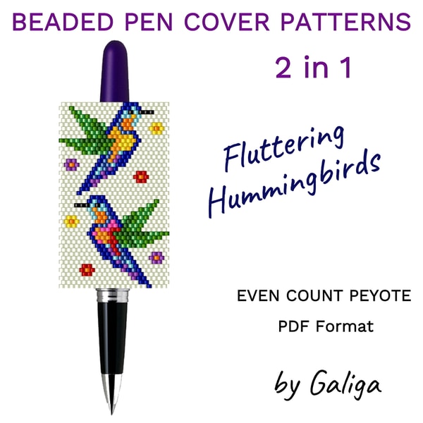Hummingbird Bead Pen Wrap Bluebird Pen Cover Pattern Beaded | Inspire ...
