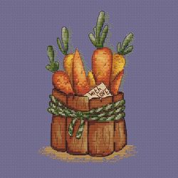 Sweet Carrots cross stitch pattern Autumn harvest PDF pattern with love decor for Easter Sweet Carrot counted chart