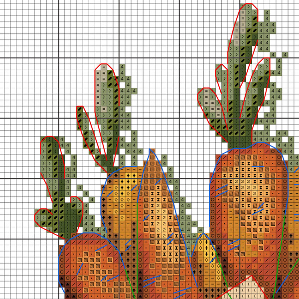 Carrot cross stitch pattern-5