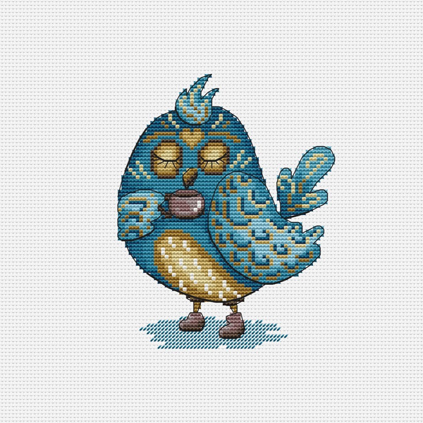 Cute bird cross stitch pattern-2