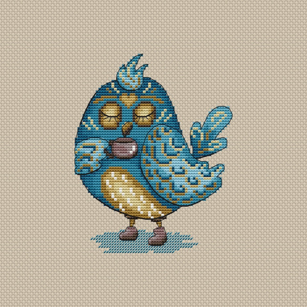 Cute bird cross stitch pattern-3