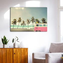 palm trees canvas painting, home decoration, wall art, landscape wall art, canvas poster, canvas printing, wall decor