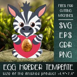 zebra chocolate egg holder template svg