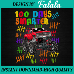 100 days smarter monster truck png, boy 100 days of school, 100 days of school png, digital download