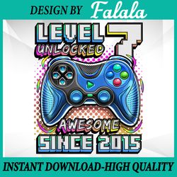 level 7 unlocked awesome 2015 png, video game 7th birthday boy, 100th day of school celebration