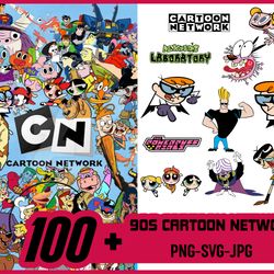 90s cartoon network 34 designs - 100 files bundle svg digital downloads