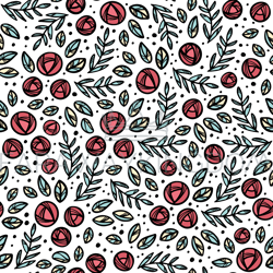 flower abstract hand drawn seamless pattern vector illustration