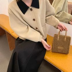 2023 Women Winter Shoulder Bag Sheep Wool Warm Soft Autumn Portable Khaki