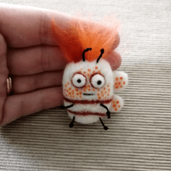 Funny orange brooch Brooch for kids Gift for kids Bee brooch Baby brooch Small felted bumble bee Small bee brooch