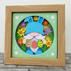 Easter Gnome Shadow Box SVG/ 3D Bunny Gnome Shadow Box/ Easter Day Decoration/ SVG For Cricut/ For Silhouette