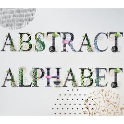 Abstract alphabet letters, png.