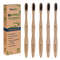 Bamboo Toothbrush Medium Bristle 5-Pack _ Organic Black Toothbrush Set _ Compostable Eco Friendly Wooden Toothbrushes Medium Charcoal Toothbrushes For Adults _